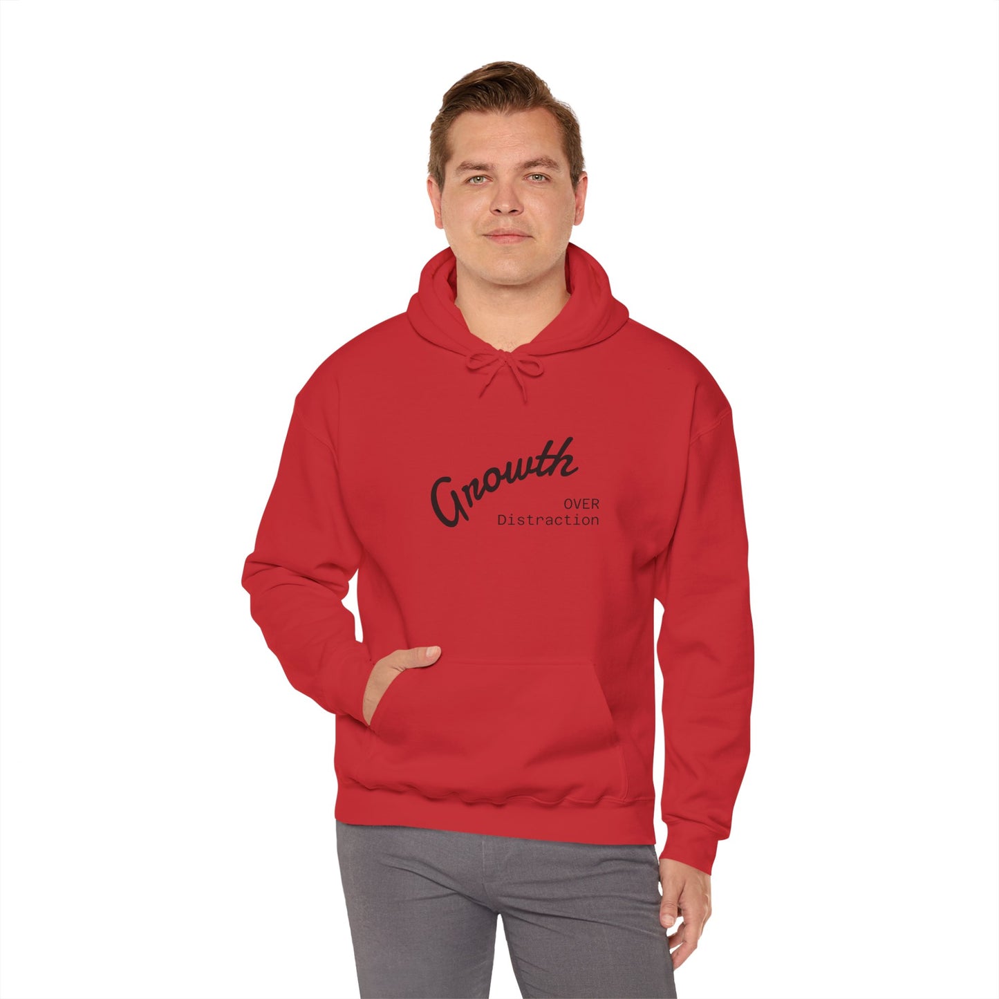 Growth Over Distraction Hoodie | Cozy Unisex Sweatshirt for Motivation, Self-Care, Gifts, Everyday Wear