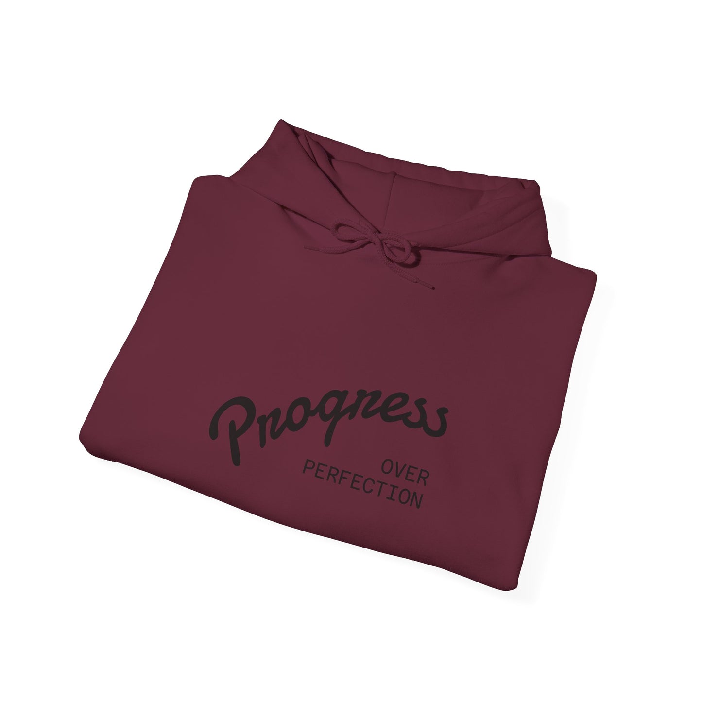 Man Progress Over Perfection - Minimalist Motivational Hoodie