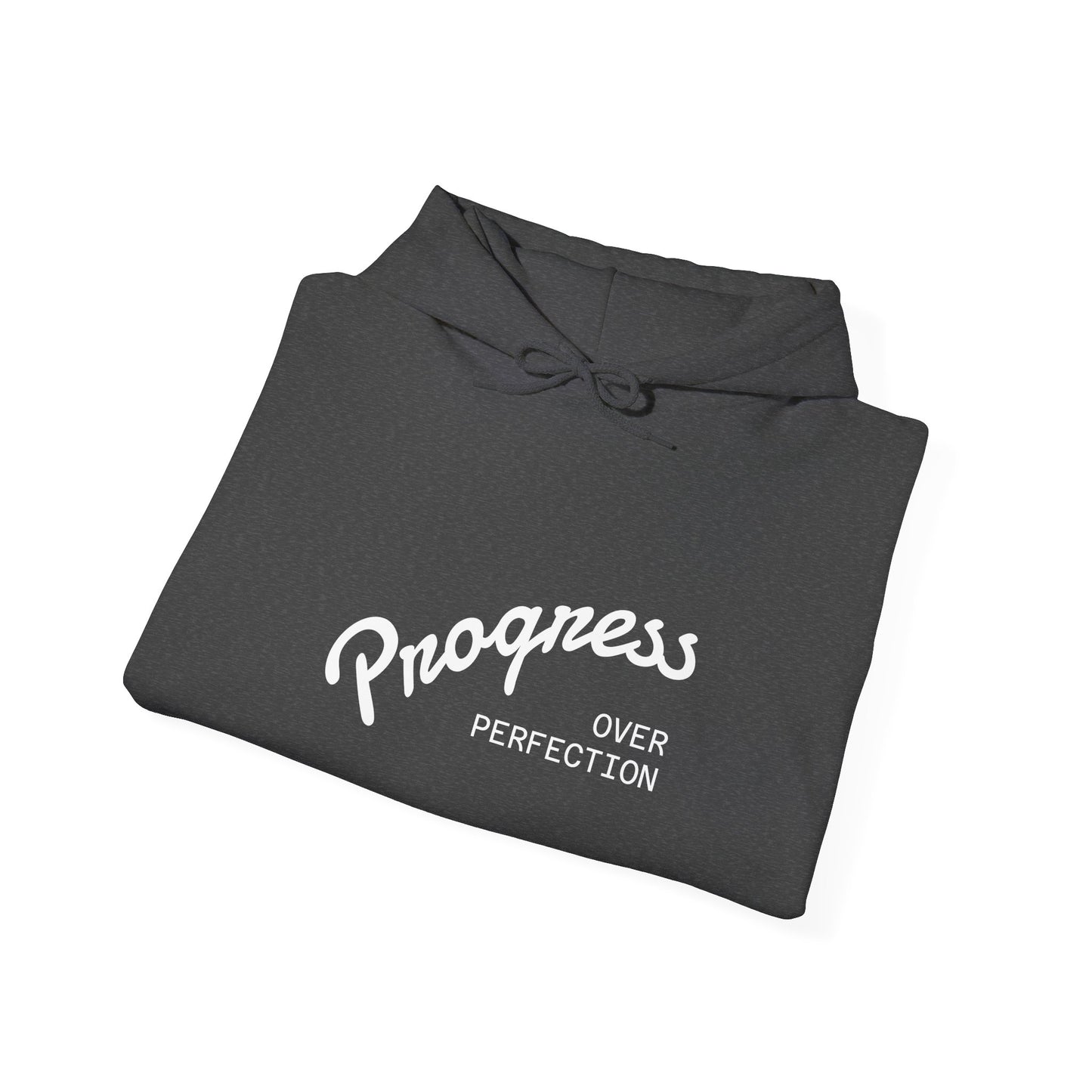 Man Progress Over Perfection - Minimalist Motivational Hoodie
