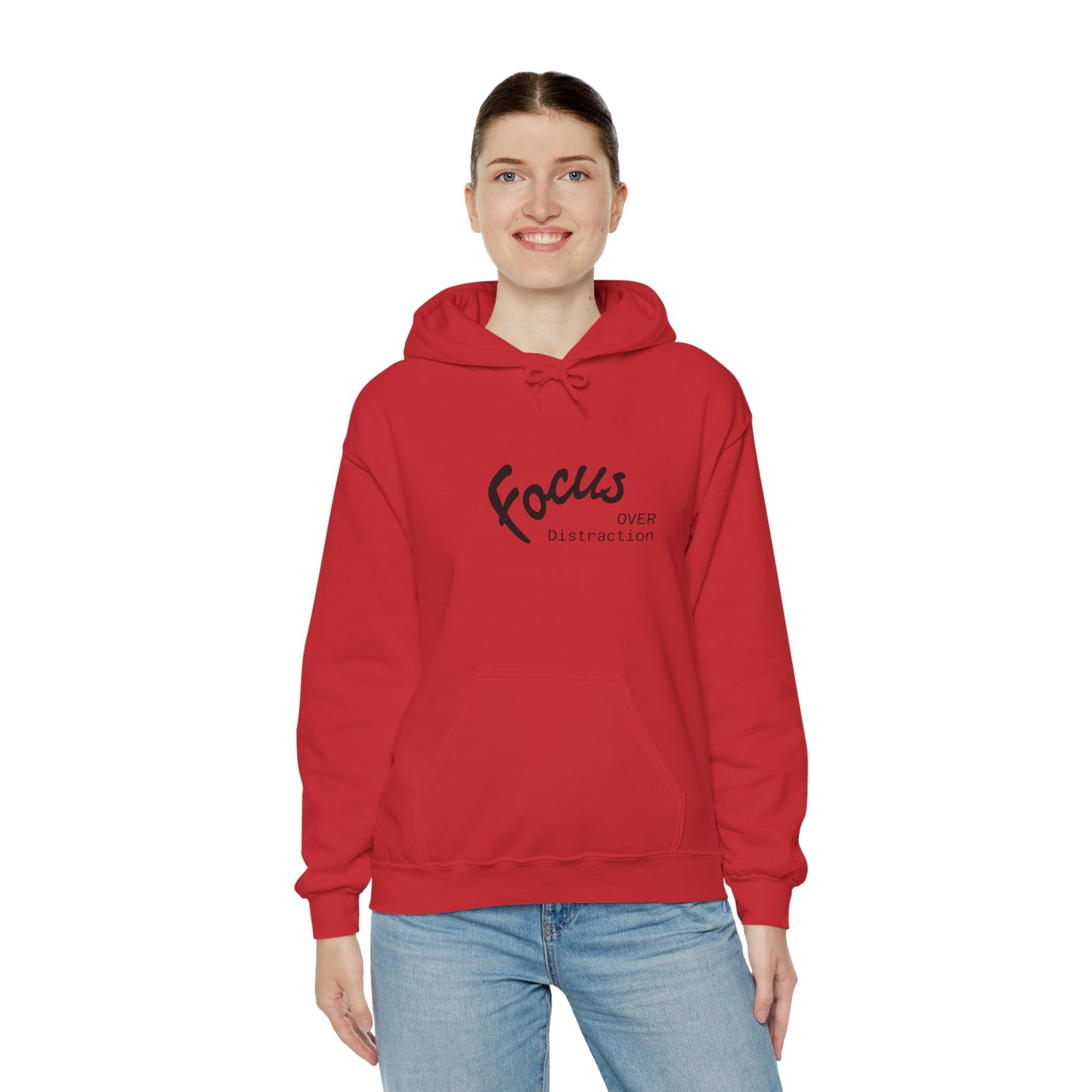 Focus Over Distraction Motivational Hoodie