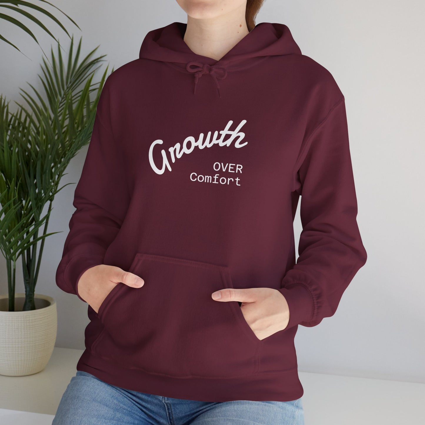 Growth Over Comfort Hoodie - Inspirational Unisex Sweatshirt for Personal Growth