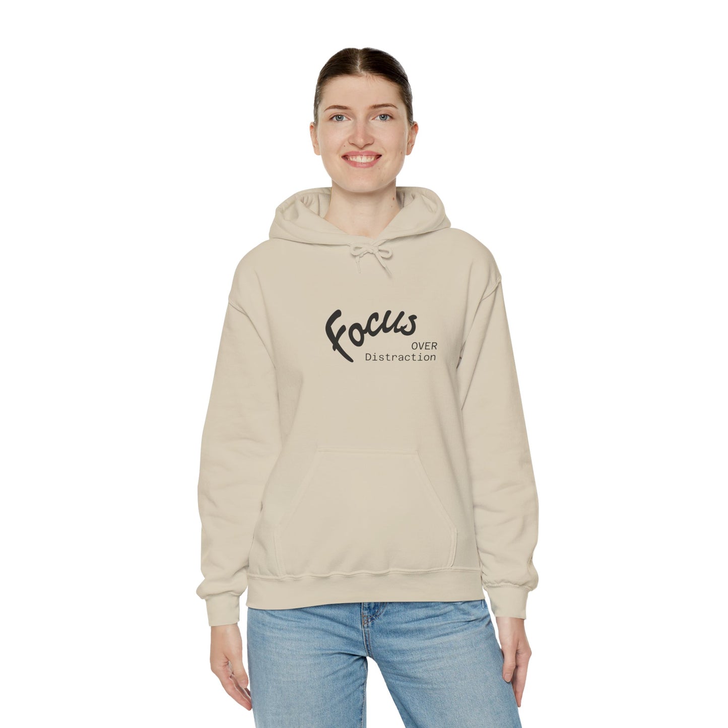 Focus Over Distraction Motivational Hoodie