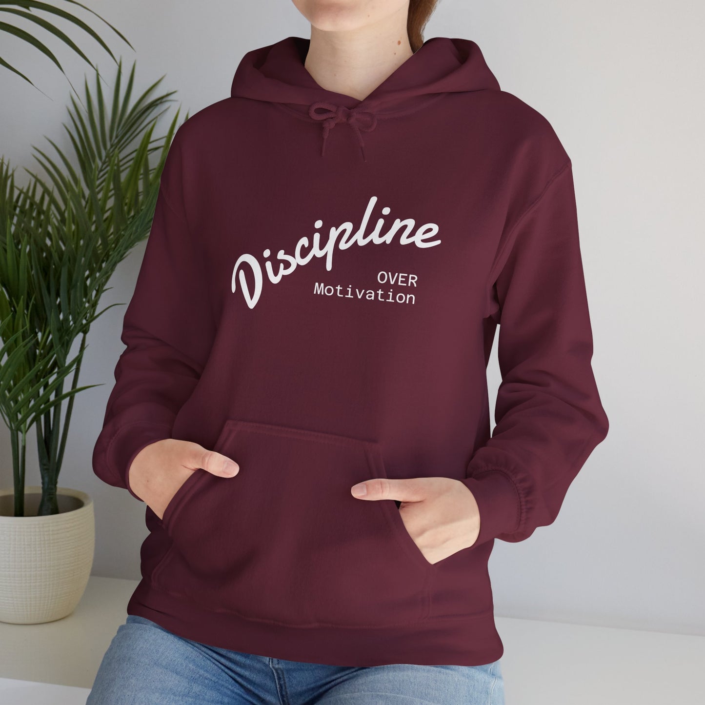 Motivational Hoodie: Discipline Over Motivation, Unisex Sweatshirt for Fitness Lovers, Cozy Gift for Athletes, Inspirational Apparel