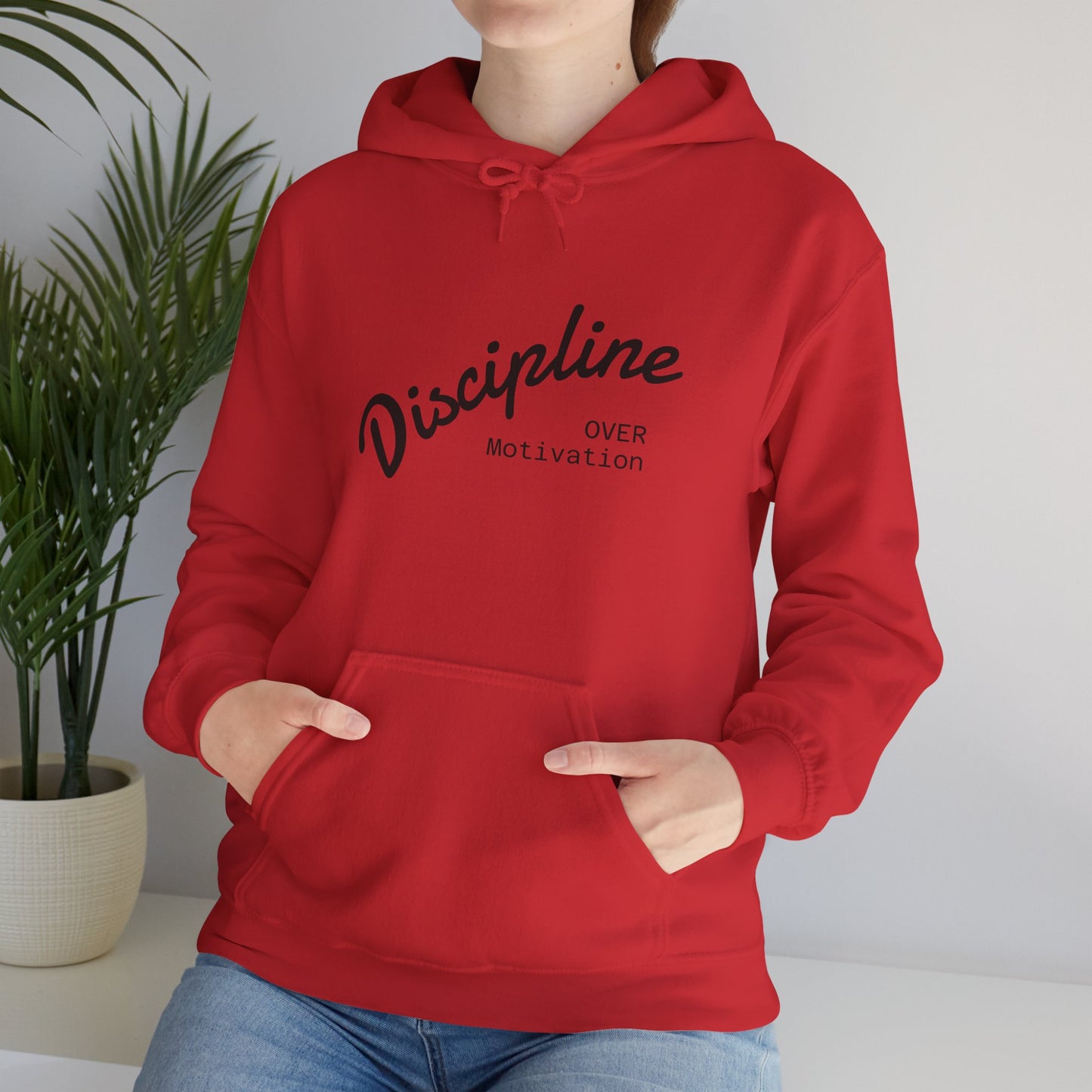 Motivational Hoodie: Discipline Over Motivation, Unisex Sweatshirt for Fitness Lovers, Cozy Gift for Athletes, Inspirational Apparel