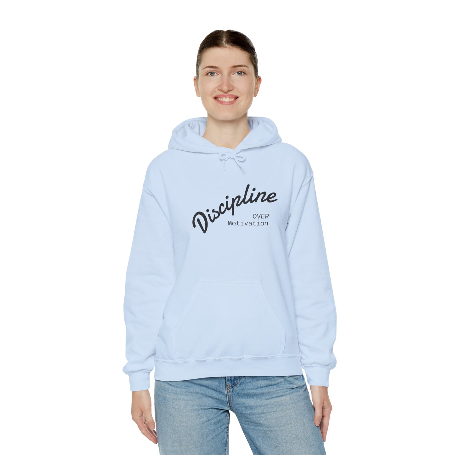 Motivational Hoodie: Discipline Over Motivation, Unisex Sweatshirt for Fitness Lovers, Cozy Gift for Athletes, Inspirational Apparel