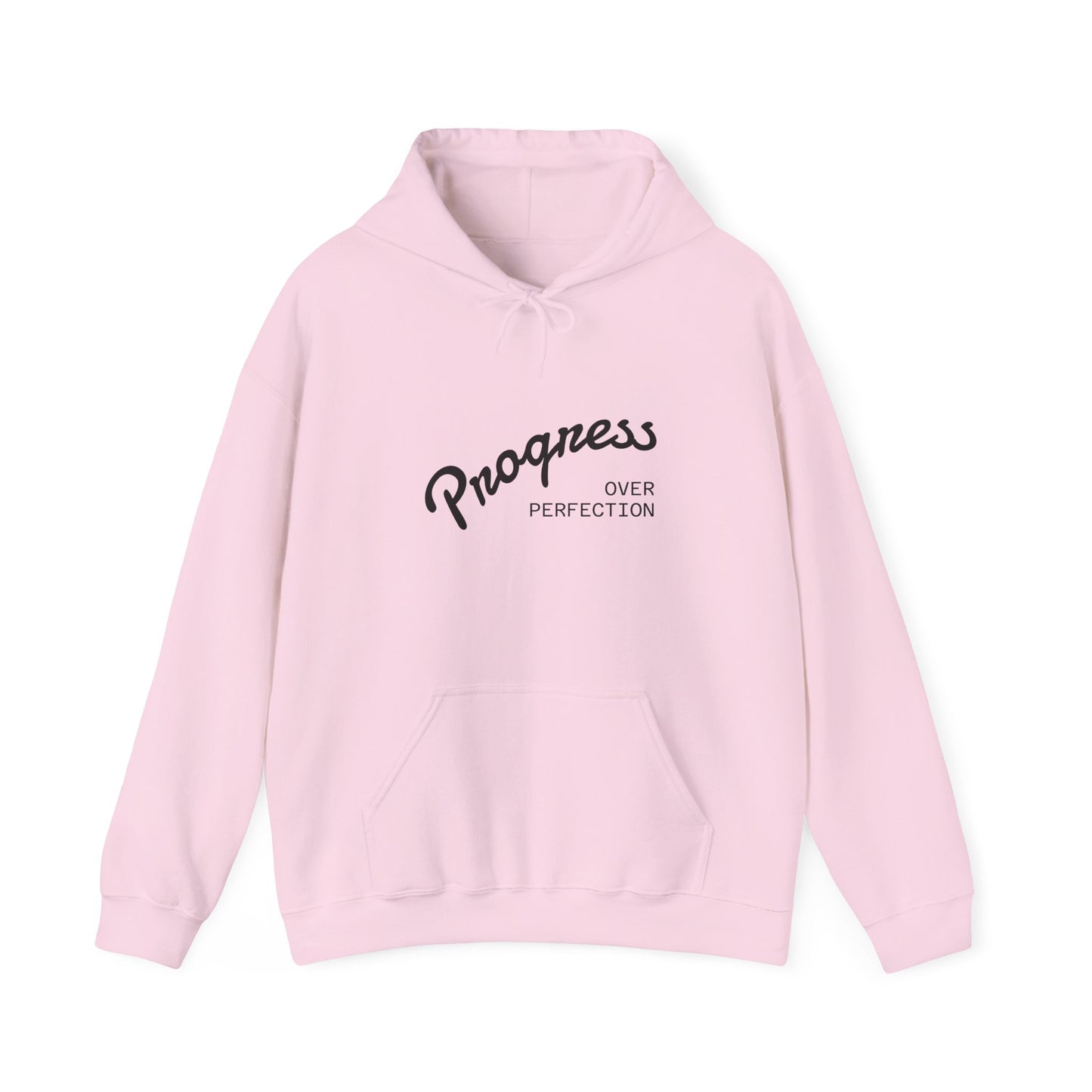 Man Progress Over Perfection - Minimalist Motivational Hoodie