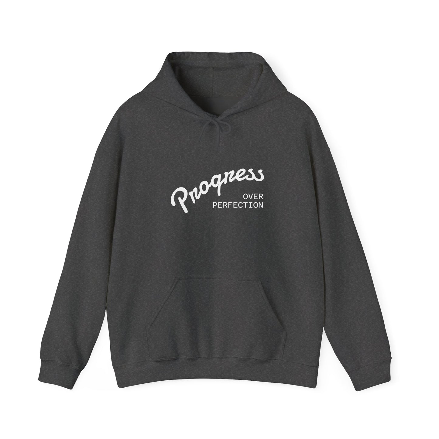 Man Progress Over Perfection - Minimalist Motivational Hoodie