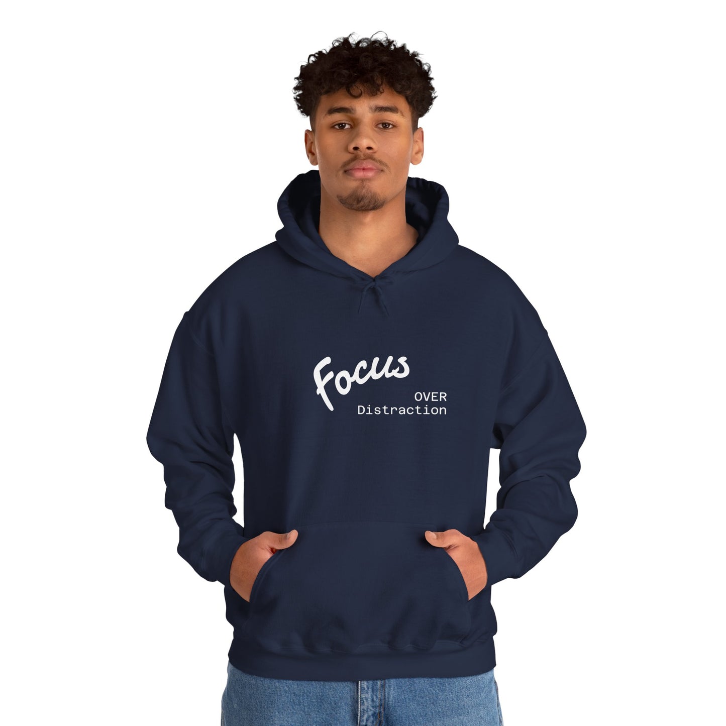 Focus Over Distraction , Cozy Motivational Hoodie