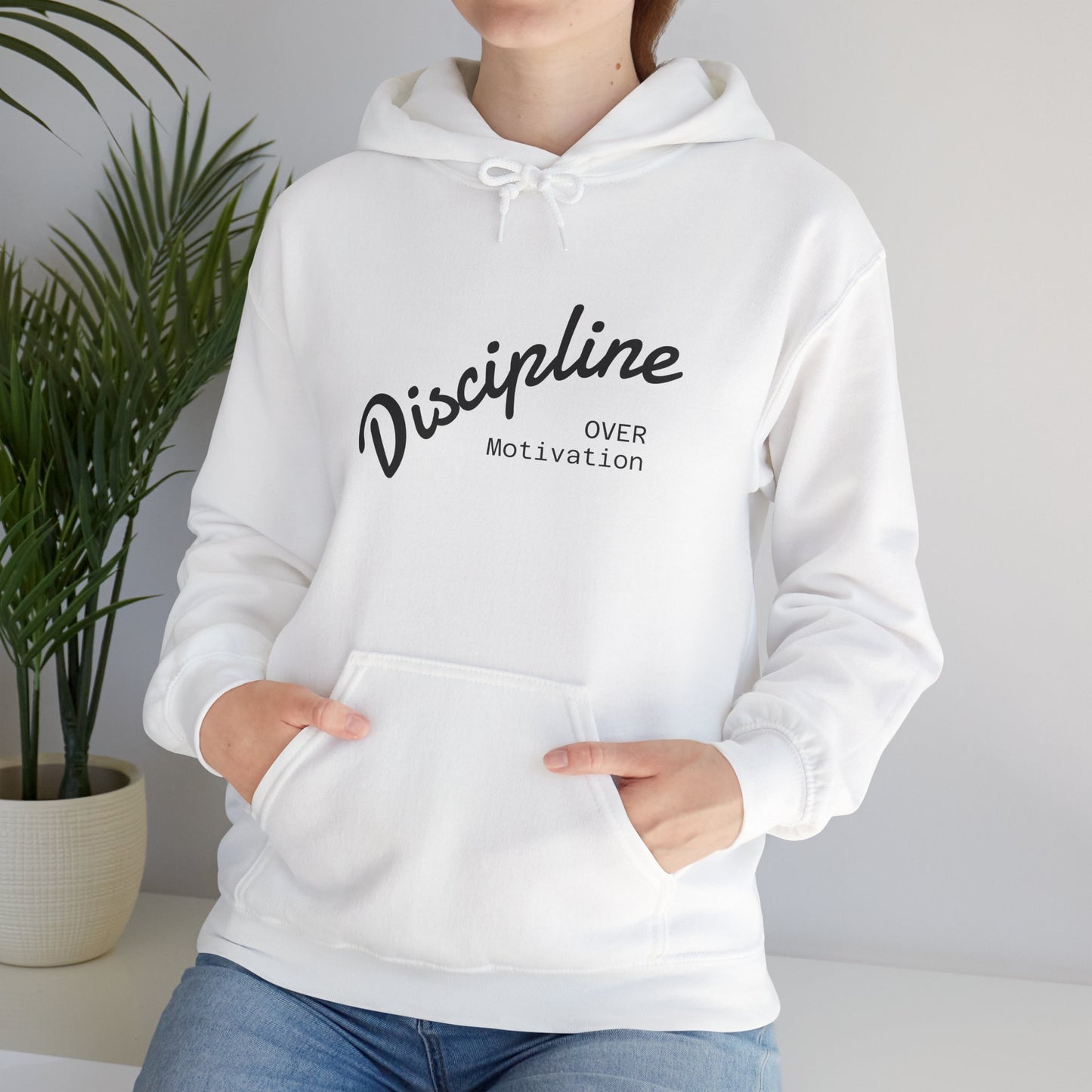 Motivational Hoodie: Discipline Over Motivation, Unisex Sweatshirt for Fitness Lovers, Cozy Gift for Athletes, Inspirational Apparel