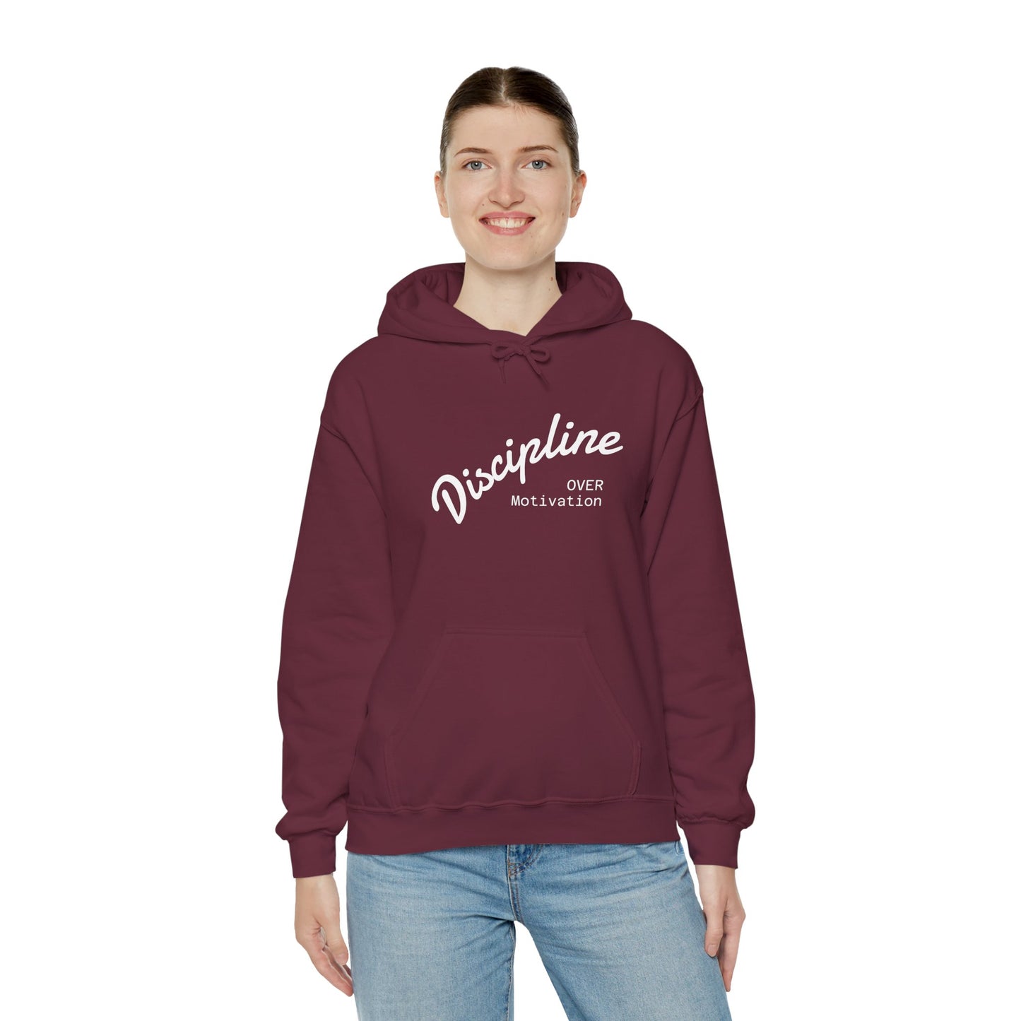 Motivational Hoodie: Discipline Over Motivation, Unisex Sweatshirt for Fitness Lovers, Cozy Gift for Athletes, Inspirational Apparel
