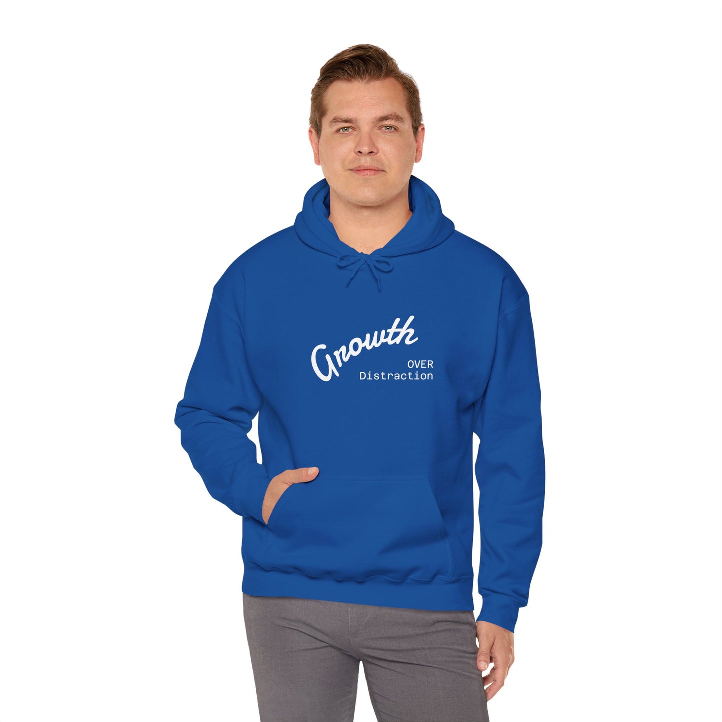 Growth Over Distraction Hoodie | Cozy Unisex Sweatshirt for Motivation, Self-Care, Gifts, Everyday Wear