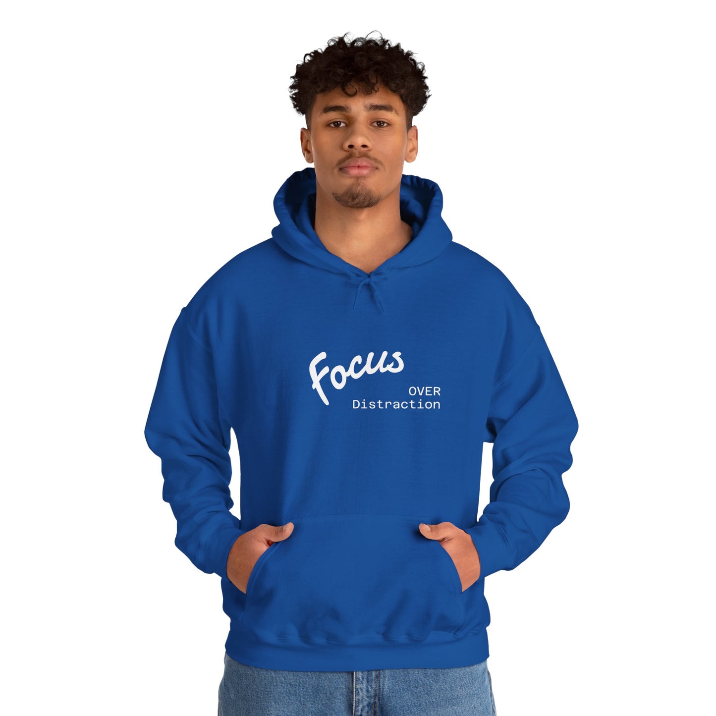 Focus Over Distraction , Cozy Motivational Hoodie