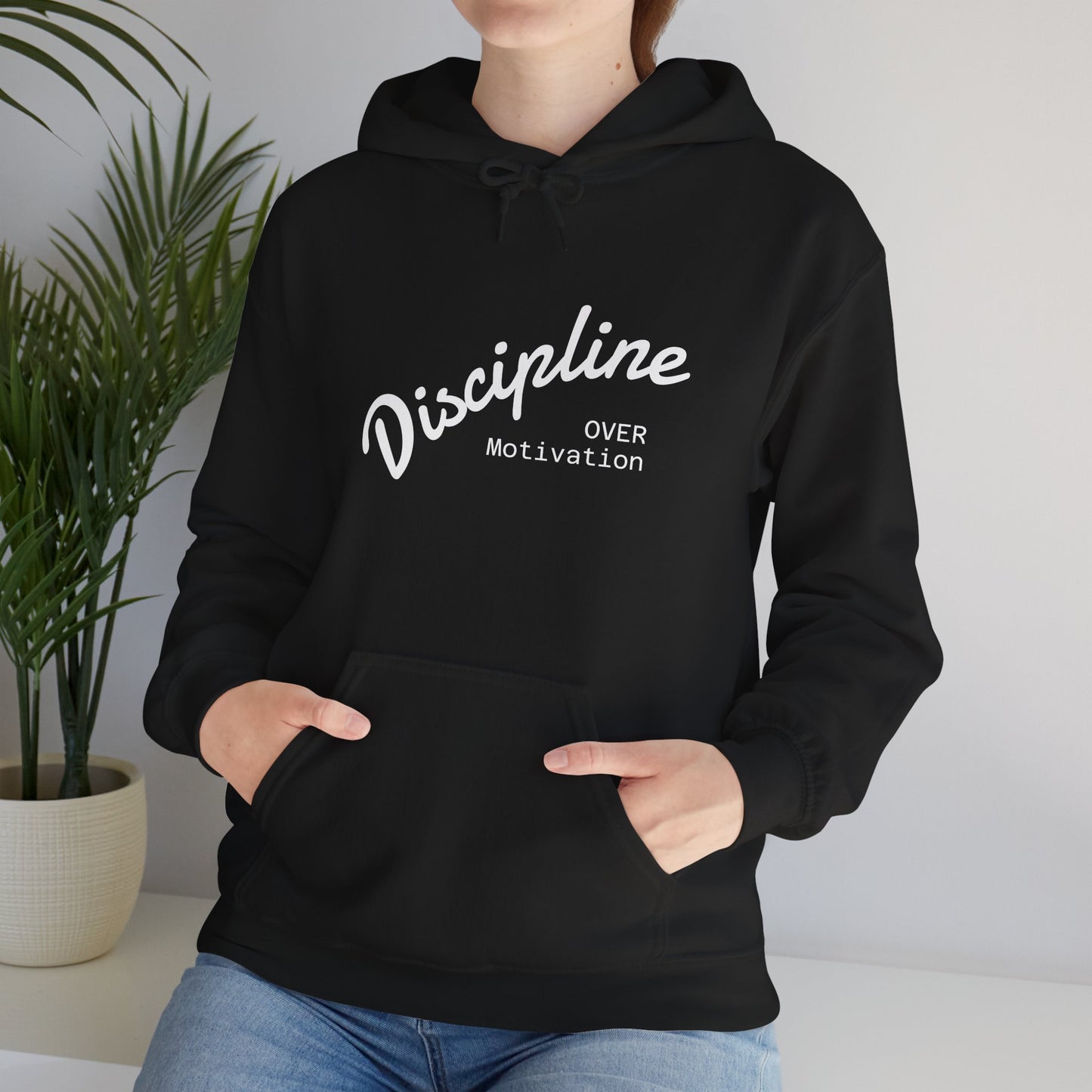 Motivational Hoodie: Discipline Over Motivation, Unisex Sweatshirt for Fitness Lovers, Cozy Gift for Athletes, Inspirational Apparel