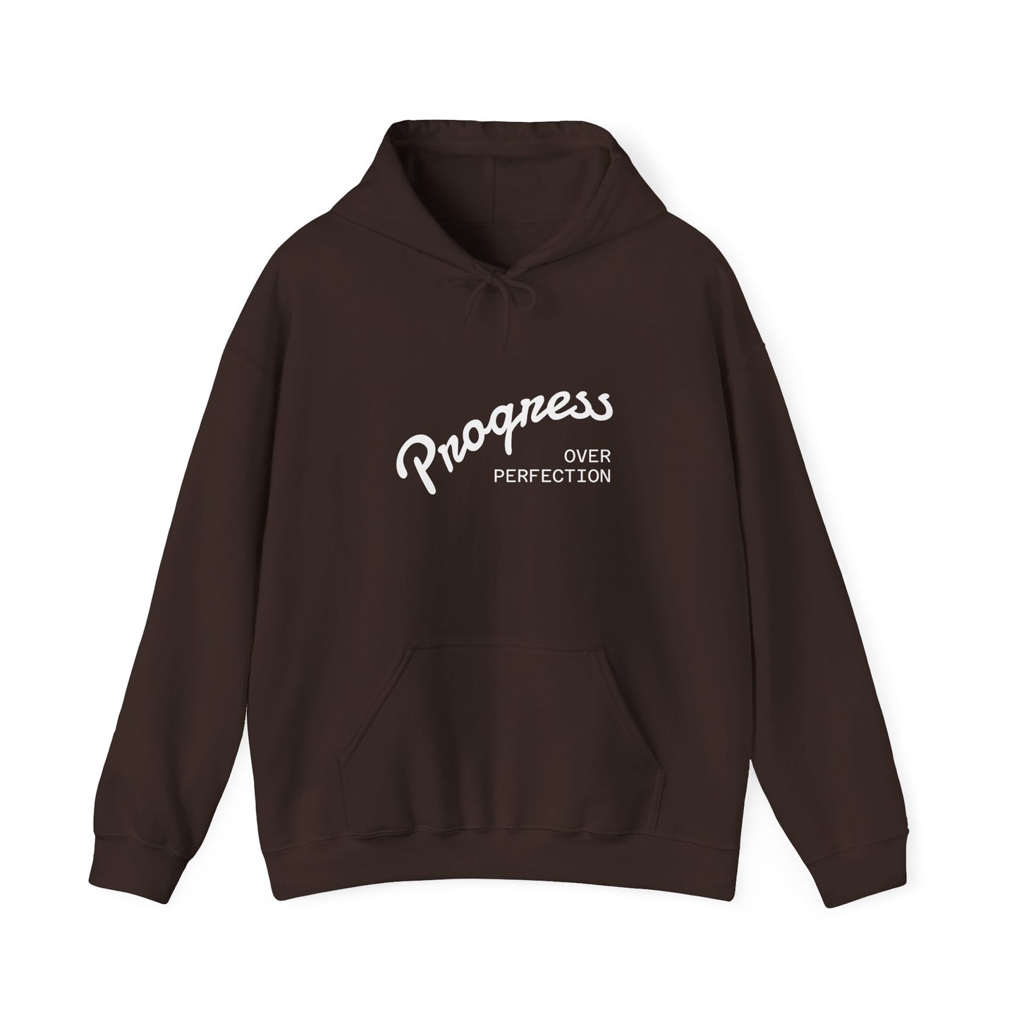 Man Progress Over Perfection - Minimalist Motivational Hoodie