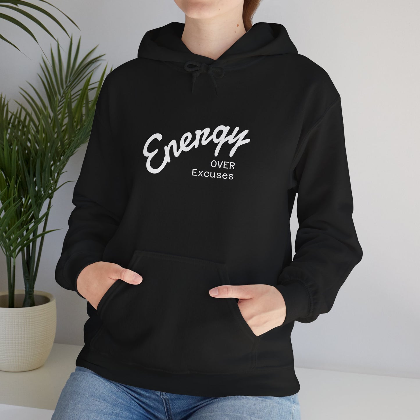 Energetic Motivation Hoodie | Unisex Heavy Blend Sweatshirt | Gift for Fitness Lovers, Casual Wear, Workout Motivation, Fall Fashion
