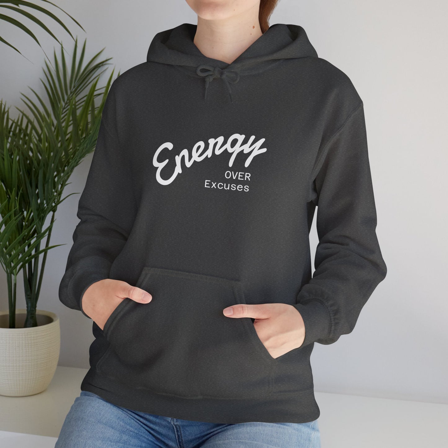 Energetic Motivation Hoodie | Unisex Heavy Blend Sweatshirt | Gift for Fitness Lovers, Casual Wear, Workout Motivation, Fall Fashion
