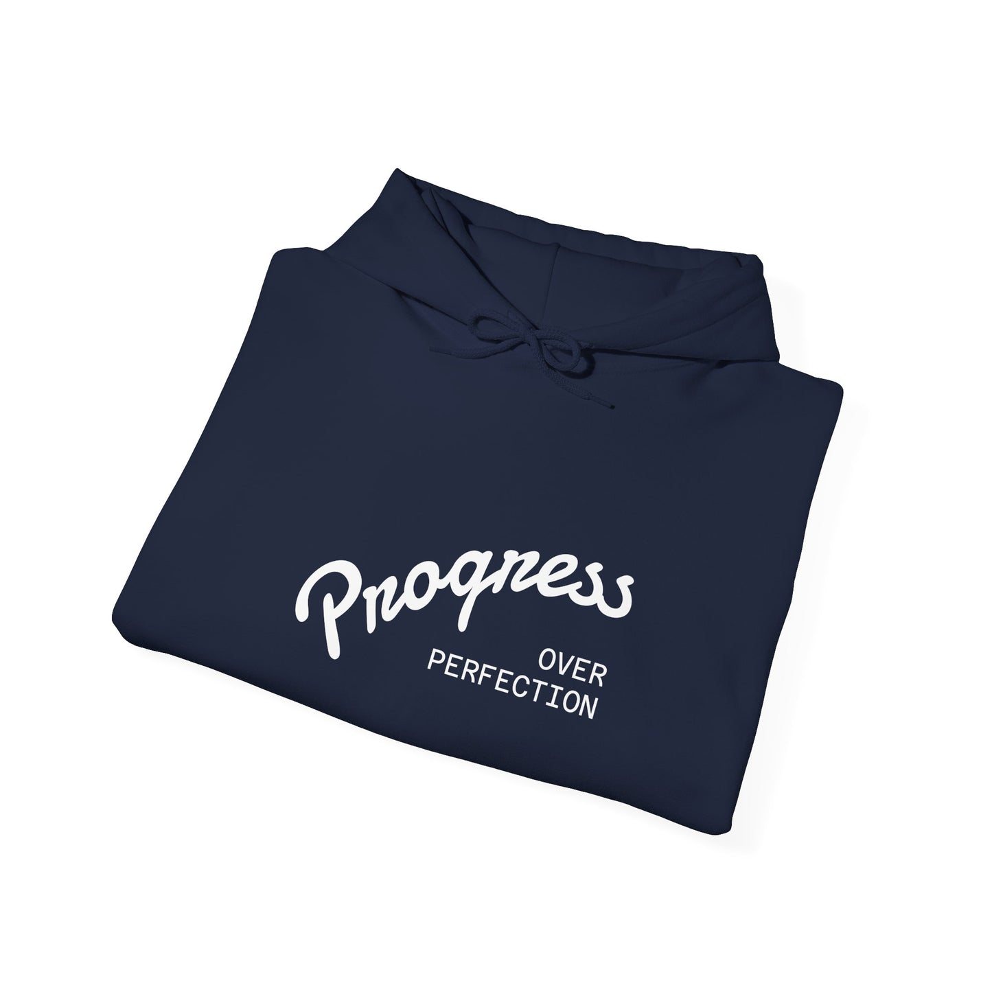 Man Progress Over Perfection - Minimalist Motivational Hoodie