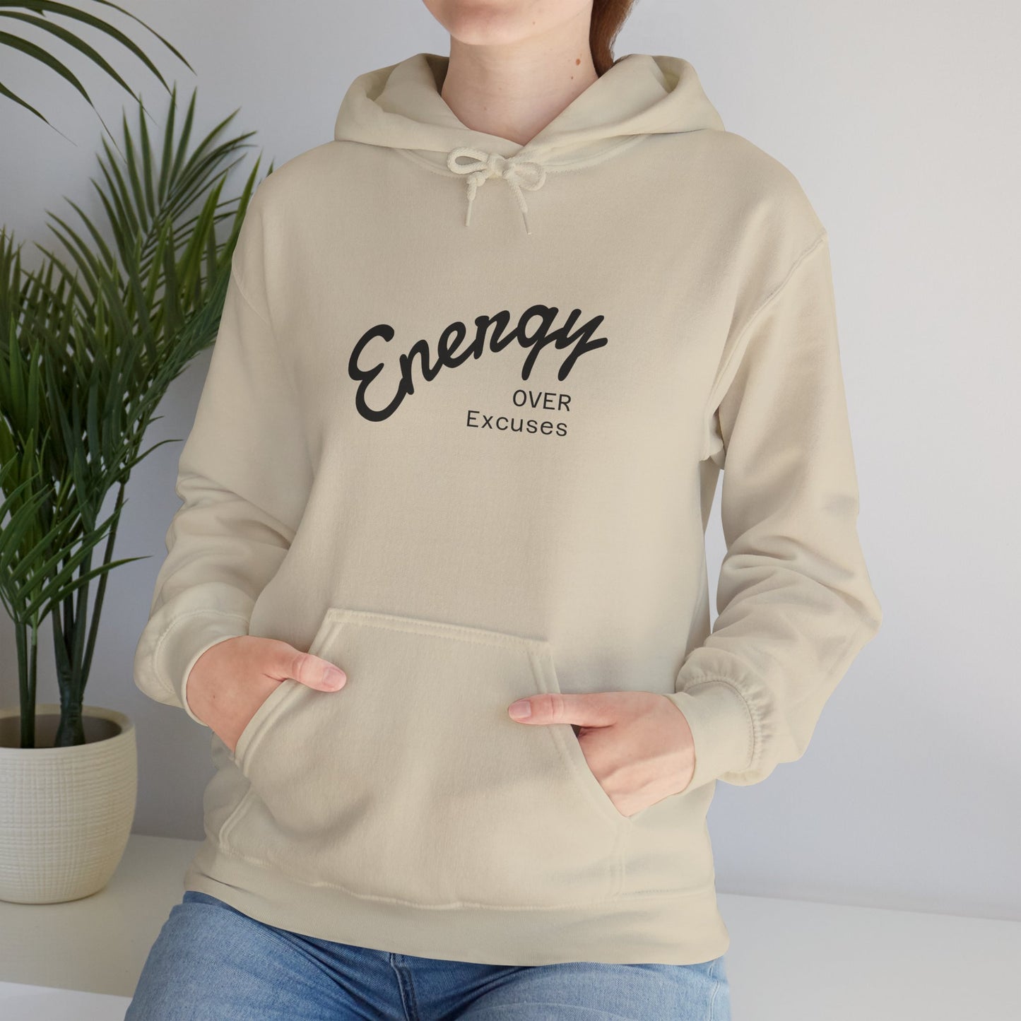 Energetic Motivation Hoodie | Unisex Heavy Blend Sweatshirt | Gift for Fitness Lovers, Casual Wear, Workout Motivation, Fall Fashion