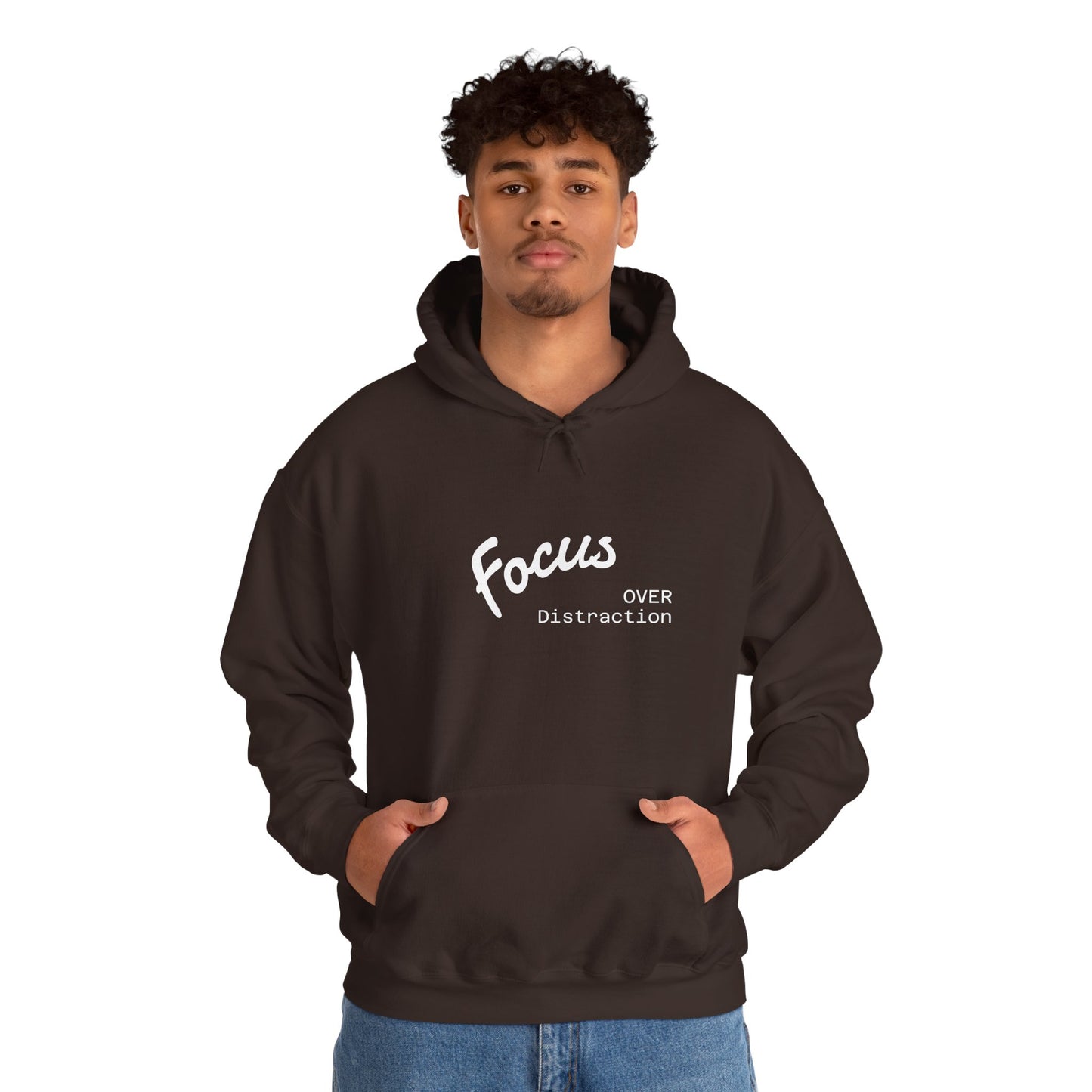 Focus Over Distraction , Cozy Motivational Hoodie