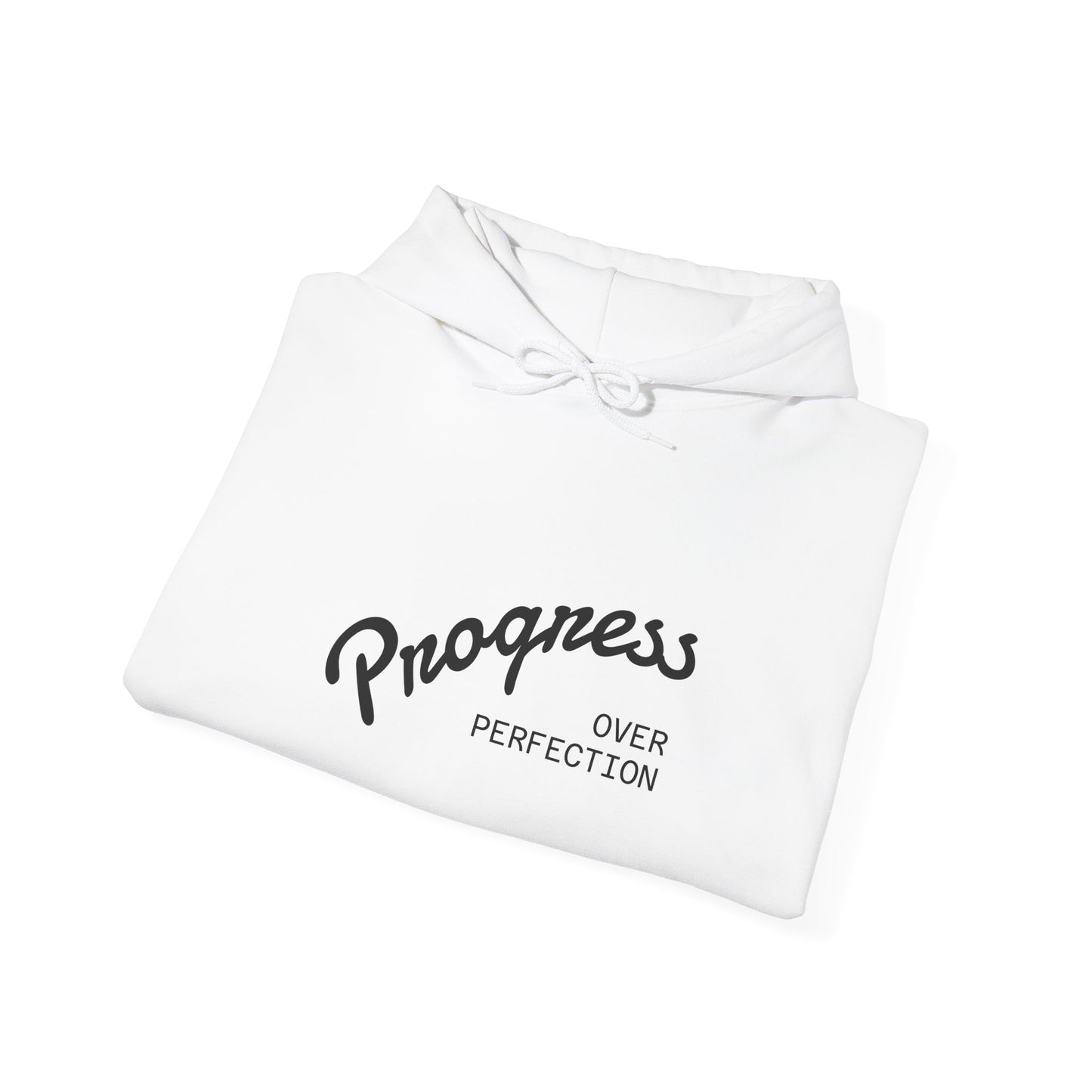 Man Progress Over Perfection - Minimalist Motivational Hoodie