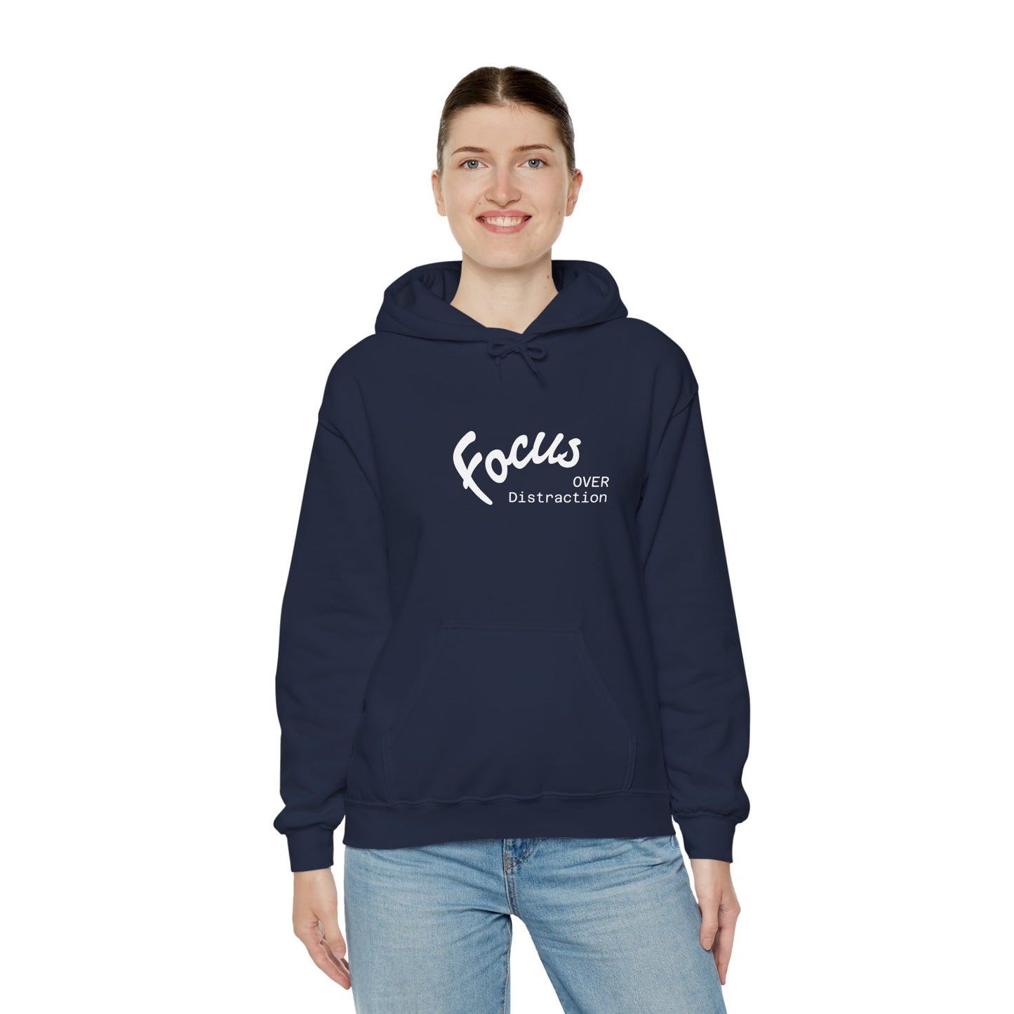 Focus Over Distraction Motivational Hoodie