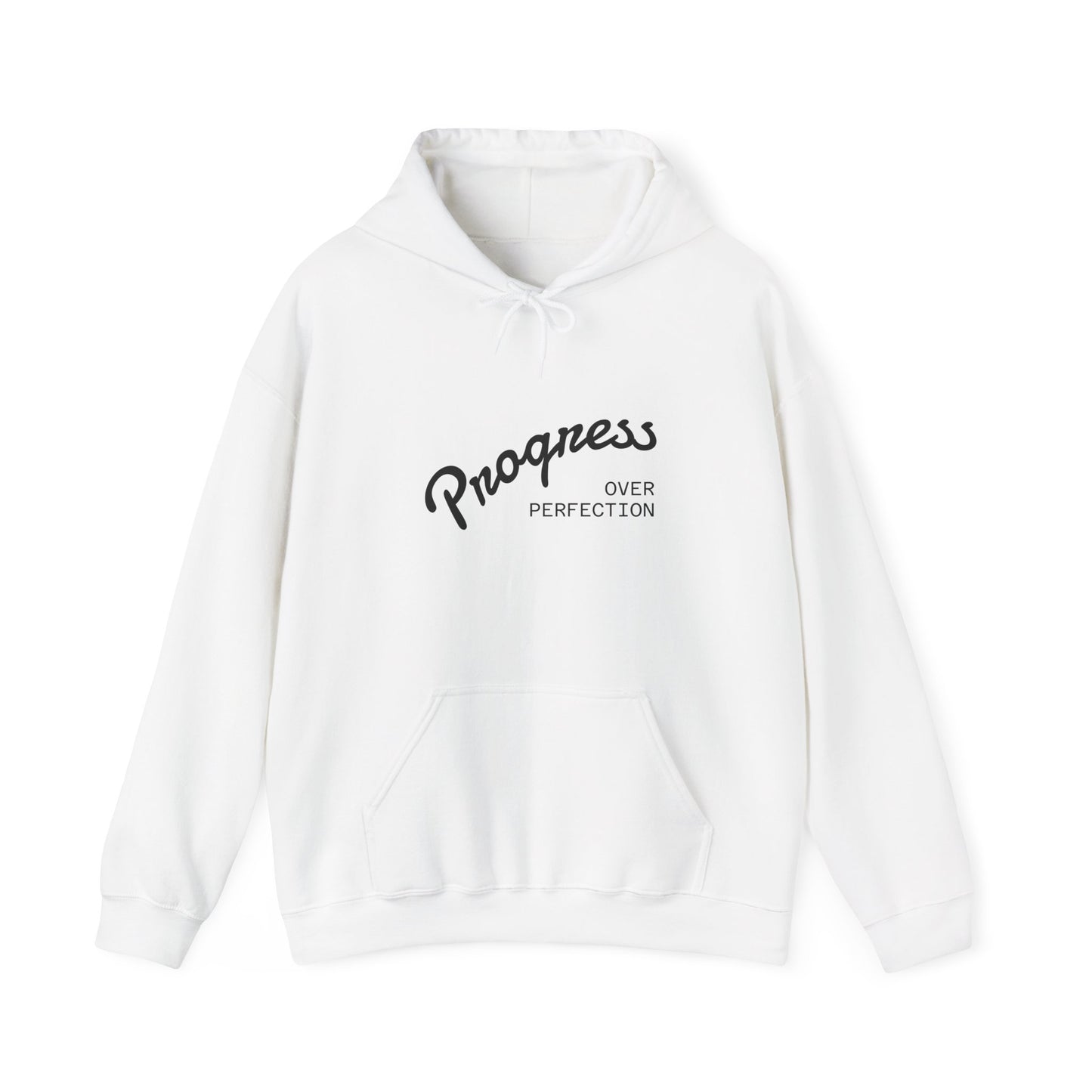 Man Progress Over Perfection - Minimalist Motivational Hoodie