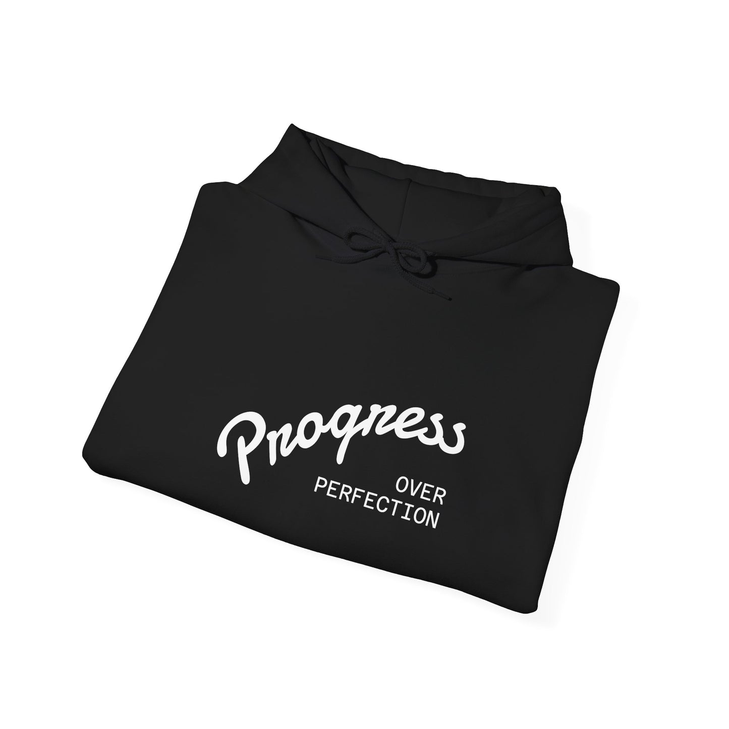 Man Progress Over Perfection - Minimalist Motivational Hoodie