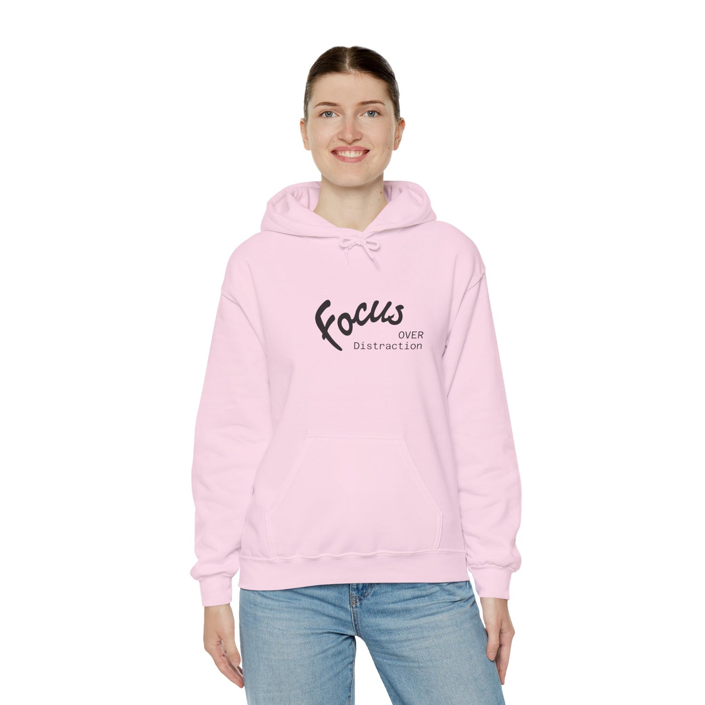 Focus Over Distraction Motivational Hoodie