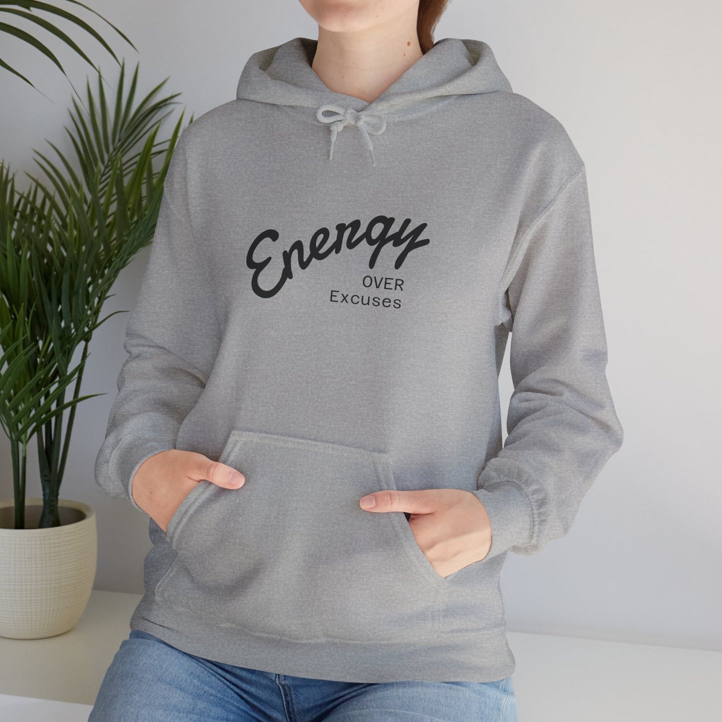 Energetic Motivation Hoodie | Unisex Heavy Blend Sweatshirt | Gift for Fitness Lovers, Casual Wear, Workout Motivation, Fall Fashion