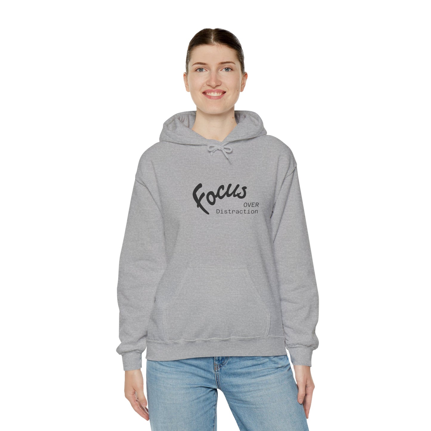 Focus Over Distraction Motivational Hoodie