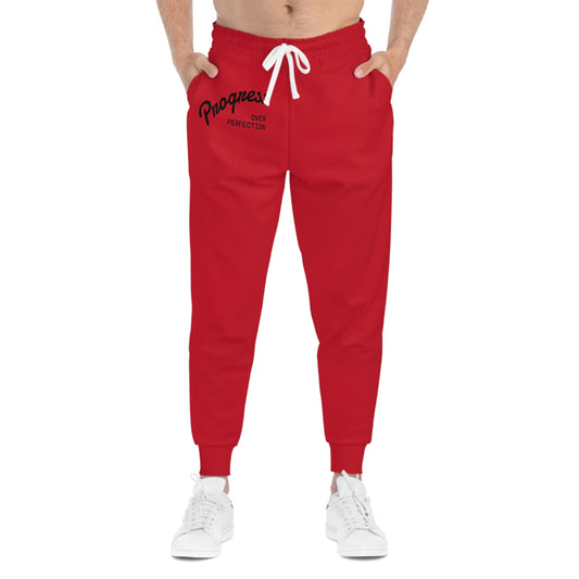 Progressive Athletic Joggers - Comfortable Red Joggers for Gym, Running, Lounging, Sports, Fitness, Workout Gear
