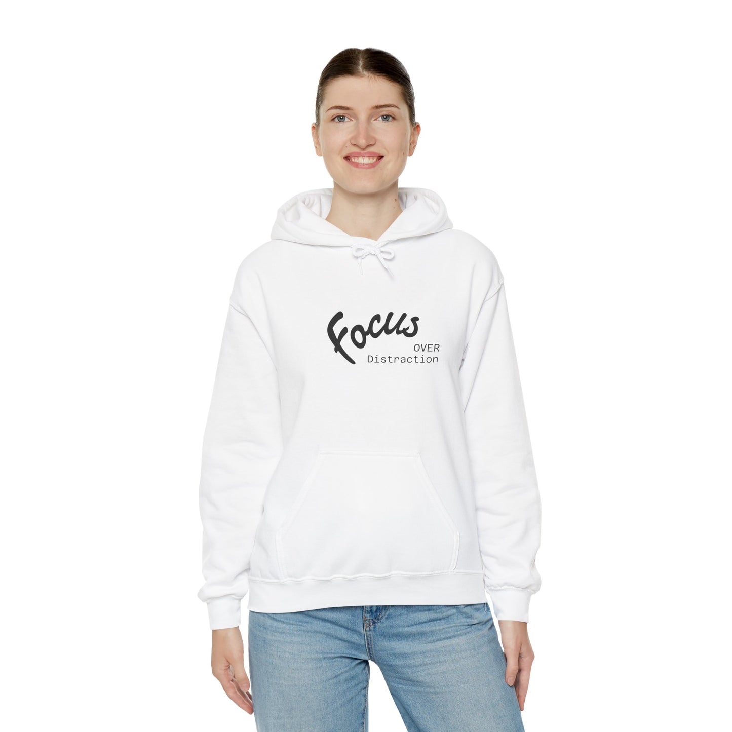 Focus Over Distraction Motivational Hoodie