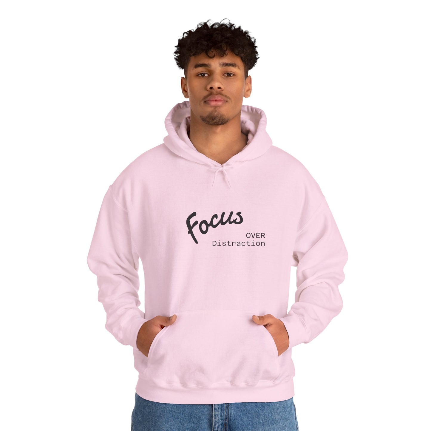 Focus Over Distraction , Cozy Motivational Hoodie